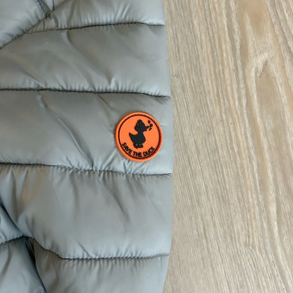 SAVE THE DUCK Light Gray Puffer Jacket - Picture 2 of 4